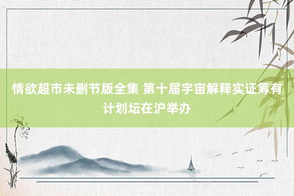 情欲超市未删节版全集 第十届宇宙解释实证筹有计划坛在沪举办