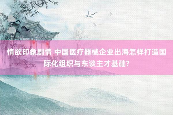 情欲印象剧情 中国医疗器械企业出海怎样打造国际化组织与东谈主才基础?