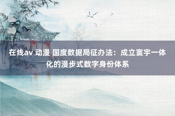 在线av 动漫 国度数据局征办法：成立寰宇一体化的漫步式数字身份体系
