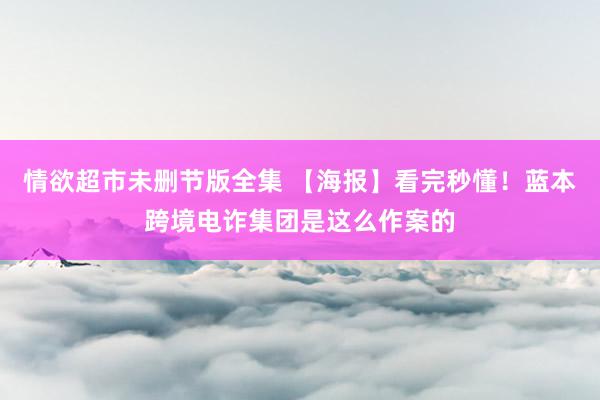 情欲超市未删节版全集 【海报】看完秒懂！蓝本跨境电诈集团是这么作案的
