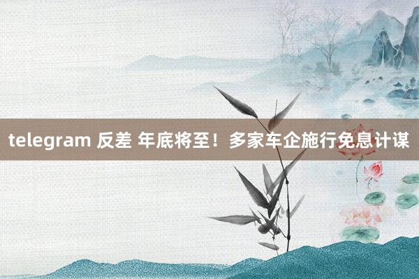 telegram 反差 年底将至！多家车企施行免息计谋