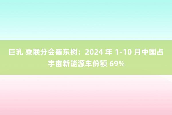 巨乳 乘联分会崔东树：2024 年 1-10 月中国占宇宙新能源车份额 69%
