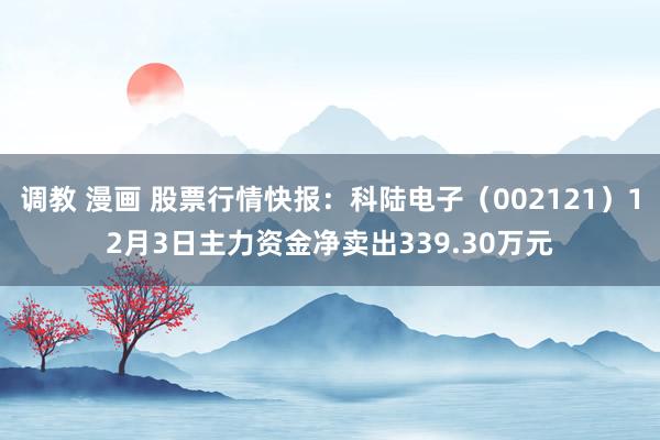 调教 漫画 股票行情快报：科陆电子（002121）12月3日主力资金净卖出339.30万元