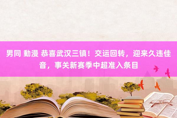 男同 動漫 恭喜武汉三镇！交运回转，迎来久违佳音，事关新赛季中超准入条目