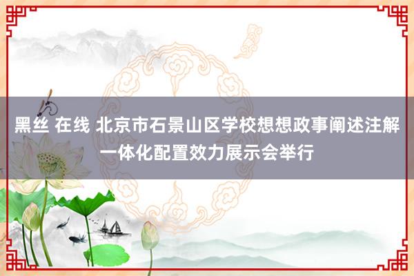 黑丝 在线 北京市石景山区学校想想政事阐述注解一体化配置效力展示会举行