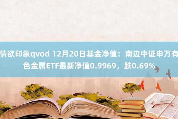 情欲印象qvod 12月20日基金净值：南边中证申万有色金属ETF最新净值0.9969，跌0.69%