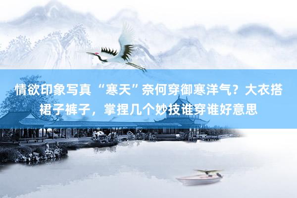 情欲印象写真 “寒天”奈何穿御寒洋气？大衣搭裙子裤子，掌捏几个妙技谁穿谁好意思