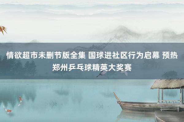 情欲超市未删节版全集 国球进社区行为启幕 预热郑州乒乓球精英大奖赛
