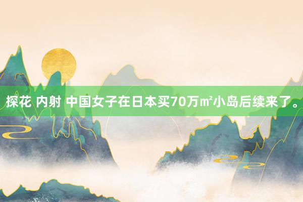 探花 内射 中国女子在日本买70万㎡小岛后续来了。