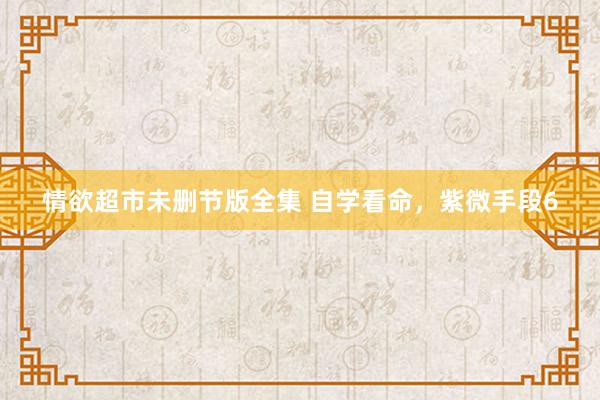 情欲超市未删节版全集 自学看命，紫微手段6