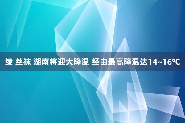 绫 丝袜 湖南将迎大降温 经由最高降温达14~16℃