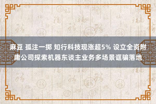 麻豆 孤注一掷 知行科技现涨超5% 设立全资附庸公司探索机器东谈主业务多场景诓骗落地