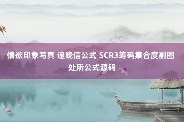 情欲印象写真 邃晓信公式 SCR3筹码集合度副图 处所公式源码