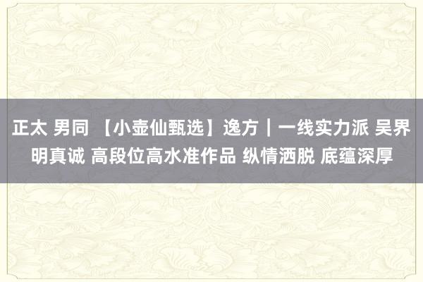 正太 男同 【小壶仙甄选】逸方｜一线实力派 吴界明真诚 高段位高水准作品 纵情洒脱 底蕴深厚