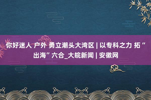 你好迷人 户外 勇立潮头大湾区 | 以专科之力 拓“出海”六合_大皖新闻 | 安徽网