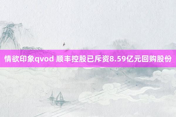 情欲印象qvod 顺丰控股已斥资8.59亿元回购股份