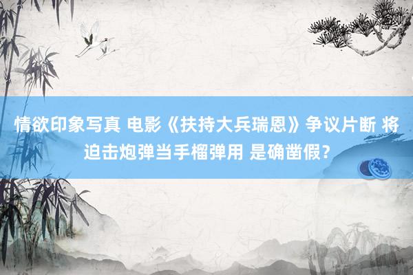 情欲印象写真 电影《扶持大兵瑞恩》争议片断 将迫击炮弹当手榴弹用 是确凿假？