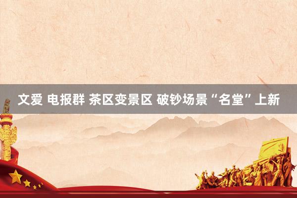 文爱 电报群 茶区变景区 破钞场景“名堂”上新