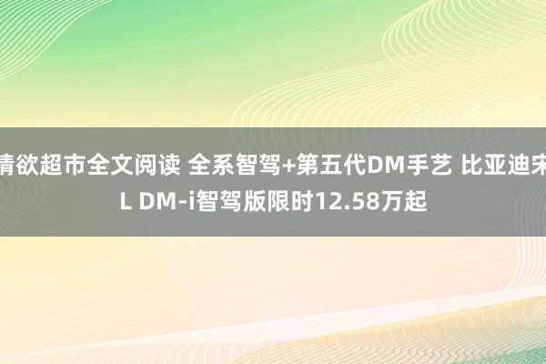 情欲超市全文阅读 全系智驾+第五代DM手艺 比亚迪宋L DM-i智驾版限时12.58万起