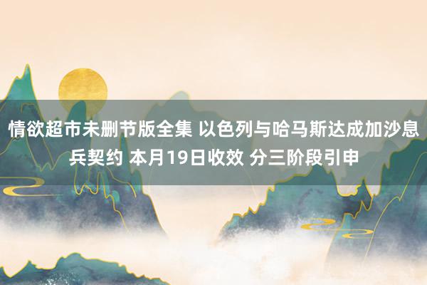 情欲超市未删节版全集 以色列与哈马斯达成加沙息兵契约 本月19日收效 分三阶段引申