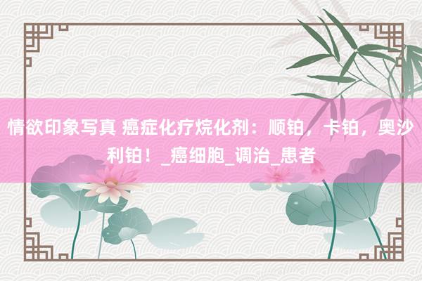 情欲印象写真 癌症化疗烷化剂：顺铂，卡铂，奥沙利铂！_癌细胞_调治_患者