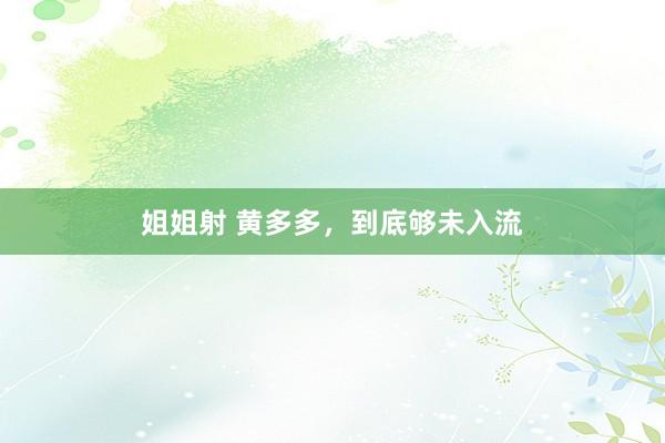 姐姐射 黄多多，到底够未入流